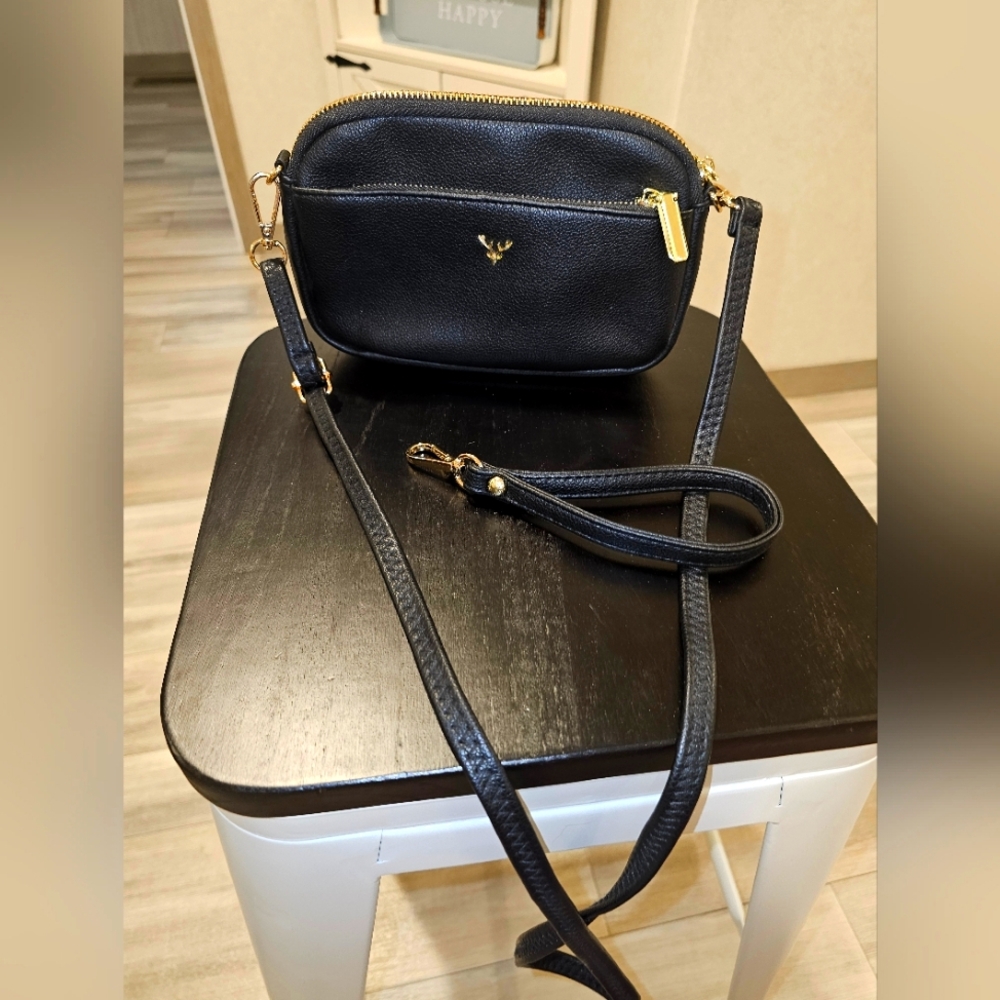 Black Leather Crossbody Purse👜